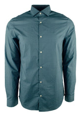 Men's Long Sleeve Dot Print Slim Fit Shirt-K-XL